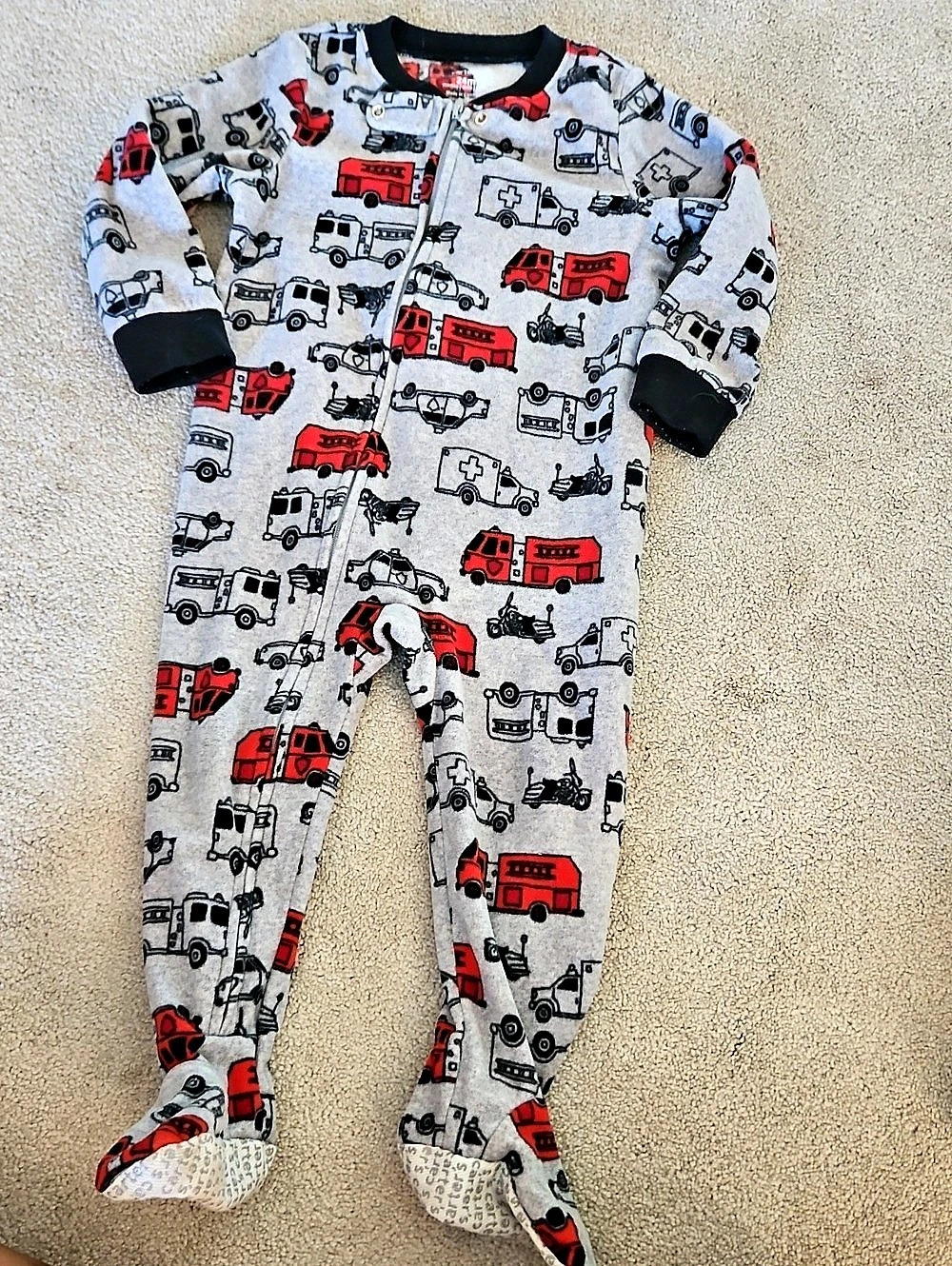 Carter's Fire Truck Fleece Footed Pajamas Footie Pajamas Baby 24M
